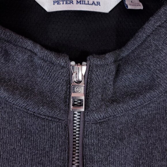 Peter Millar RiverCrest Golf Club Mens Size Large Crown Sweater Fleece Vest Gray - Picture 6 of 15